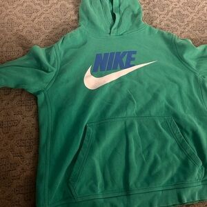 Nike Emerald Hoodie with Indigo Logo